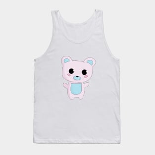 Cute Pastel Bear Design Tank Top